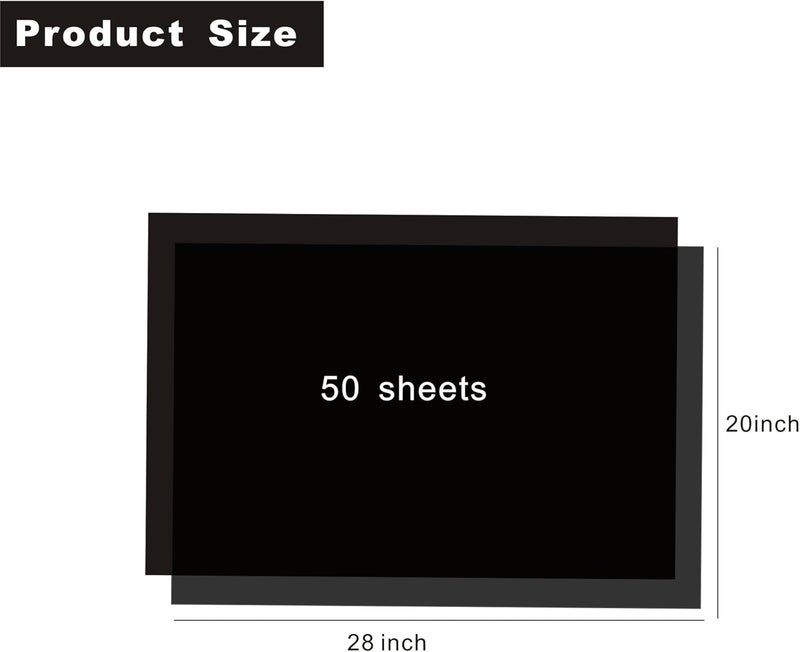Bobobag 50 Sheets 20"X28" Full Size Black Tissue Paper Bulk for Gift Bags Gift Wrapping Weddings Birthday Showers Arts Craft Party Decoration - Image 2